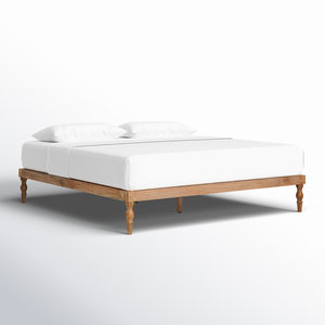 Premium Quality Modern <b>Soft</b> Solid Rubber Wood Double <b>Bed</b> <b>Frame</b> | Customizable Size for US Market - Product Image 2