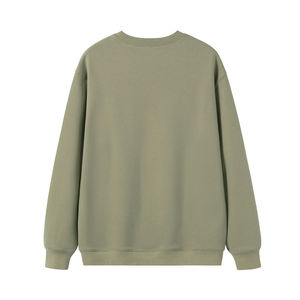เสื้อสเวตเชิ้ตผู้หญิงสีเขียวมะกอก คอตั้ง ซับใน ป้องกันขนร่วง แขนยาว ผ้าถัก คอตตอน สวมใส่สบายๆ สำหรับฤดูใบไม้ร่วง มีโลโก้ด้านหน้า - Product Image 4