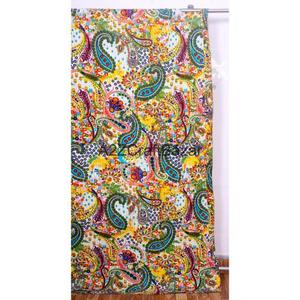 Couvre-lit Kantha en coton 100% fait main en Inde, imprimé à la main, motif floral multicolore, vintage Gudri, pour hôtel - Product Image 2