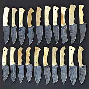 LOTE 20 Piezas 8 Pulgadas Hermoso Cuchillo de Acero Damasco Skinner Mango de Hueso Grabado Hecho a Mano Incluye Hoja de Cuero OEM - Product Image 5