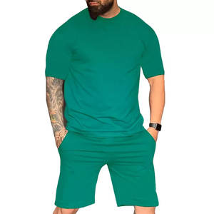Conjunto de 2 Piezas de Ropa Deportiva Informal de Verano para Hombre, Camiseta y Pantalones Cortos, Conjunto Informal de Verano de Color Sólido para Hombre, Venta al por Mayor - Product Image 5