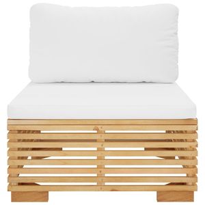 Divano centrale in legno massello Teak con cuscini color crema divani da giardino - Product Image 3