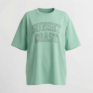 Camiseta Oversize Personalizada para Mujer, de Algodón, con Logotipo Termotransferible, para Pedidos al por Mayor, Estilo Urbano - Product Image 1