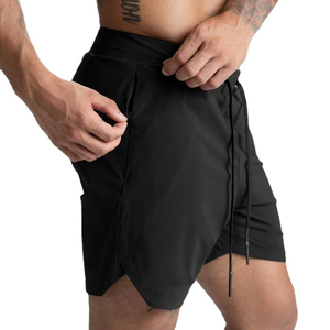 Nouveaux shorts de sport pour hommes, fabriqués sur mesure, double tissu avec poche intérieure, 2 en 1, avec cordon élastique - Product Image 4