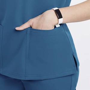 Premium Unisex High Quality 100% Cotton Hospital Nurse <b>Scrub</b> <b>Set</b> with Custom Logo Needle Detection Worsted Fabric OEM Service - Product Image 5
