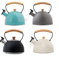 Bouilloire à sifflet en acier inoxydable de 2,5 L, couleur argent, pour cuisinière