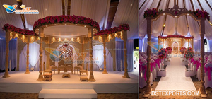 Mandapam de mariage traditionnel telugu à thème paon aux couleurs vibrantes, Mandapam de mariage indien, Scène de mariage Mandapam USA - Product Image 4