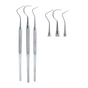 Basic Dental Examination Set of 3 Pieces Basic Diagnostic Sickle Scaler, College Tweezer, <b>Mouth</b> Mirror with Handle - Product Image 2