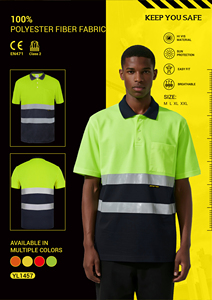 เสื้อยืดแขนสั้นแบบสะท้อนแสง Hi Vis Class 3 สำหรับงานจราจร เหมืองถ่านหิน-เสื้อผ้าเพื่อความปลอดภัย - Product Image 5