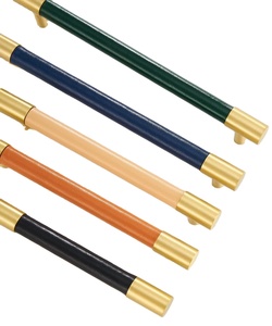 Tiradores de cuero de vaca hechos a mano, tiradores pulidos para armarios y muebles, estilo elegante de amor para cocina y armario - Product Image 1