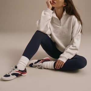 Custom <b>Drop</b> Shoulder Pullover Sweatshirts Women's Oversized Half Zip <b>Stand</b> Collar Sweatshirts Wholesale High Quality Sweatshirts - Product Image 4