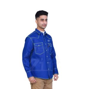 Camisas de Trabajo para Soldadura, Estilo Western, con Broches de Perla, de Algodón, Resistentes al Fuego, Retardantes de Llama, NFPA 2112, Camisas de Seguridad CAT 2, Manga Larga - Product Image 3