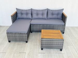 SF00157 Pham Gia Verano Canapé d'extérieur moderne pour villa et ferme, une place, gris, en osier et rotin, avec structure en acier et bois d'acacia - Product Image 3