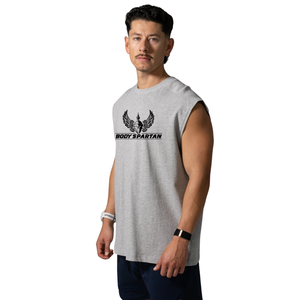 Camiseta sin mangas para hombre, color gris claro, mezcla de algodón suave, para gimnasio, entrenamiento, informal, verano, fitness, ejercicio - Product Image 3