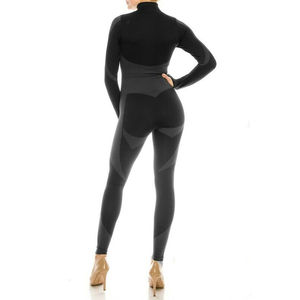 Conjunto de Yoga de Manga Larga para Mujer, Conjunto Deportivo sin Costuras, Ropa Deportiva de Alta Elasticidad, Marca Privada - Product Image 2