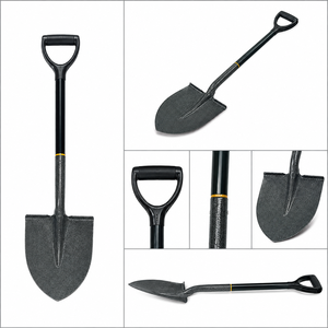 Pala de boca redonda con hoja de acero al carbono y mango de plástico en forma de D para excavar, jardinería, aflojar la tierra, plantar y trabajos al aire libre - Product Image 2