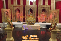 Cadre de toile de fond de scène de mariage Punjabi, cadre de porte pour cérémonie sikh, panneaux de toile de fond élégants pour décoration de mariage sikh, USA