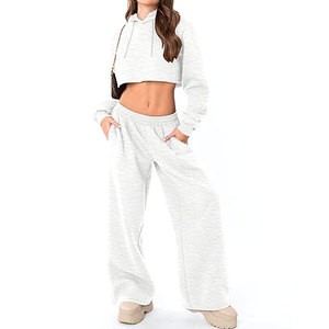 Pantalon de survêtement large pour femme, en molleton avec poches, coupe ample, taille haute, confortable, pour adolescentes - Product Image 4