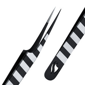 Pince à épiler pour cils Stahlmann Pro, professionnelle, de haute qualité, avec logo personnalisé, en acier inoxydable, lisse, dentelée, fine, durable, prise en main parfaite - Product Image 2