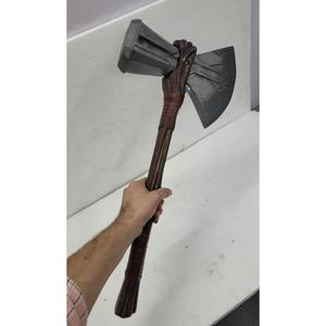 Hacha de metal de doble filo de 24 pulgadas con mango envuelto en cuero para cosplay y coleccionables, artículos de guerra de Marvel para decoración - Product Image 3