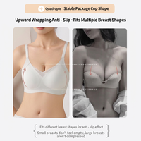 Soutien-gorge push-up en soie de mûrier tricoté uni, sans armatures, avec soutien massant, sans coutures, pour femme