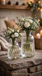 Carafe en verre transparent moderne et écologique, vase décoratif, pot à fleurs, bouteille transparente pour la décoration de la maison, de la table de mariage - Product Image 5