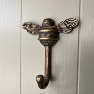 Porte-manteau mural en laiton massif en forme d'abeille - Product Image 1