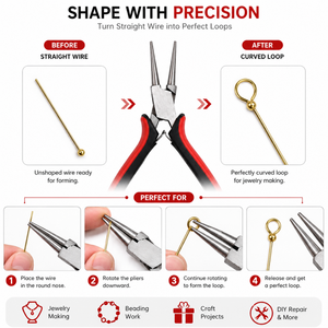 Professional Jewelry Round Nose Pliers <b>Wire</b> Loop Making Tool for Beading Earring Repair <b>Craft</b> Supplies - Product Image 6