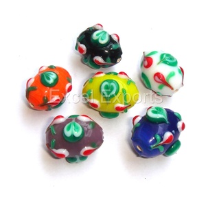 Transparent and Opaque <b>Crystal</b> Glass Beads Lampwork Loose 14mm Model FMX-16 - Product Image 6