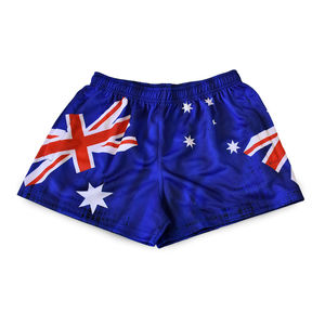 Customised australian western country footy <b>rugby</b> summer <b>shorts</b> for kids & men <b>with</b> <b>pockets</b> & zippers sublimation designed - Product Image 1