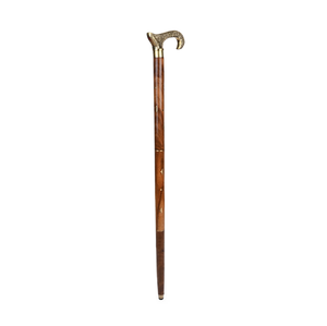 Cette canne de marche en bois unique en son genre, composée de deux parties, présente un manche sculpté en spirale, disponible à prix de gros. - Product Image 5