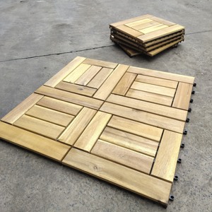 Wooden Interlocking Floor Tiles 30 X 30 cm Patio Balcony Terrace <b>Garden</b> Click Waterproof Anti-Slip Eco-Friendly Certified - Product Image 3