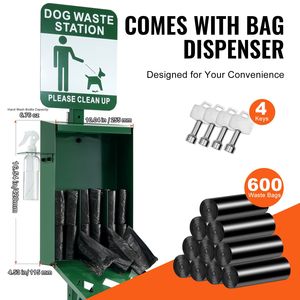 Stazione per la raccolta delle deiezioni canine profumata con contenitore da 11,5 galloni, 50 sacchi igienici e flacone per il lavaggio a mano - Product Image 3