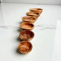 Ensemble de 6 bols gigognes en bois d'olivier, faits à la main, rustiques, pour une décoration de cuisine moderne et champêtre, cadeau de pendaison de crémaillère ou pour chef.