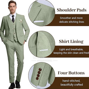 Costume de mariage pour homme de style moderne, veste et pantalon sur mesure avec doublure douce pour les occasions de mariage - Product Image 4