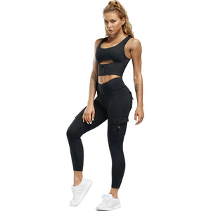 Sujetador deportivo acolchado transpirable para mujer con diseño de logo personalizado, soporte medio, espalda cruzada, 100% nailon, tipo top de yoga - Product Image 5