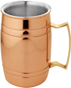 Tasse en verre décorative pour table à manger, 100% faite à la main, design de bord décoratif, forme moderne, finition cuivre, mug en cuivre. - Product Image 6