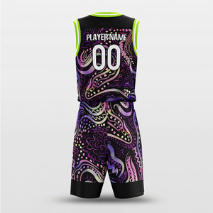Ensemble de maillots de basket-ball en mesh imprimés par transfert thermique personnalisé, sans manches, col en V, séchage rapide, polyester, taille élastique, pour hommes adultes - Product Image 5