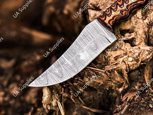 Cuchillo de Caza y Camping de Acero de Damasco DIY con Hoja Fija y Mango de Madera Pakka, al Mejor Precio al por Mayor, OEM/ODM, MOQs Bajos, 1 Año de Garantía - Product Image 6