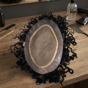 Prothèse capillaire Taz Afro bouclée en cheveux humains, base en soie, densité 130%, cheveux indiens Remy, boucles crépues, 6x7, 100% nouée à la main, nœuds invisibles, centre - Product Image 6