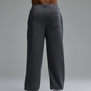 Pantalones Deportivos de Algodón Gris para Hombre, Cintura Elástica, Bolsillos Laterales, Pantalones Casuales para Correr, Ropa de Otoño - Product Image 2