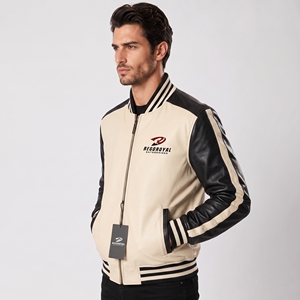 Contemporary mens leather jacket tailored for exceptional fit lasting quality and stylish casual wear in <b>cooler</b> weather - Product Image 6