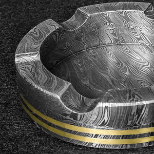 Cendrier en acier Damas de haute qualité, résistant à la chaleur, avec plusieurs motifs, pour une utilisation en intérieur et en extérieur - Product Image 4