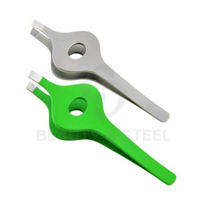 Medical Grade Stainless Steel Precision Brow Tweezers Featuring Perfectly Aligned <b>Hand</b>-<b>Filed</b> Tips and Ergonomic Circular Control - Product Image 3