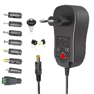 Adaptateur secteur universel AC/DC 3-12V 15W, alimentation DC réglable 0,6A max, 6 embouts, câble de 1,5 m, CE RoHS - Product Image 1