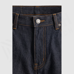 High Waist Wide Leg Dark Wash <b>Denim</b> Jeans Men Loose Fit Cotton Casual Autumn Style Pants - Product Image 4