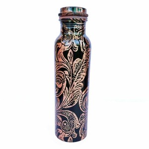 Pure Copper Water <b>Bottle</b> Handmade Leakproof Ayurvedic Drinking <b>Bottle</b> For Home Office Travel Gym And Daily Hydration - Product Image 1