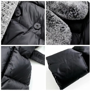 Veste matelassée imperméable de haute qualité avec doublure en fausse fourrure, fermeture éclair intégrale, capuche amovible, pour femme, hiver - Product Image 5