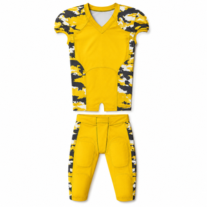 Club Teamwear American Football Uniform Team Set Mesh Polyester Custom Collar Design Camo Side Panel <b>Heat</b> Sublimation - Product Image 1
