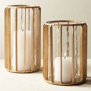 Portavelas de metal pulido brillante con votivo de vidrio transparente para decoración, candelabro hecho a mano de mesa de metal de nuevo diseño - Product Image 2